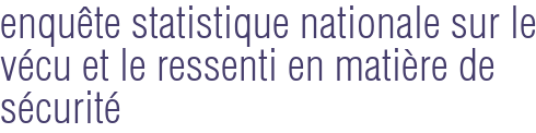 enquête statistique nationale sur le vécu et le ressenti en matière de sécurité